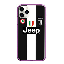 Чехол iPhone 11 Pro матовый FC Juventus 18-19, цвет: 3D-фиолетовый