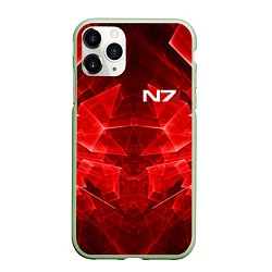 Чехол iPhone 11 Pro матовый Mass Effect: Red Armor N7, цвет: 3D-салатовый