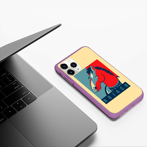 Чехол iPhone 11 Pro матовый BoJack Obey / 3D-Фиолетовый – фото 3