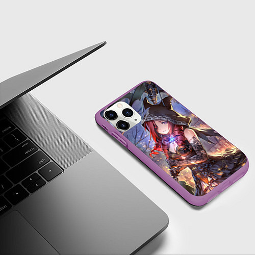 Чехол iPhone 11 Pro матовый Ярость Бахамута / 3D-Фиолетовый – фото 3