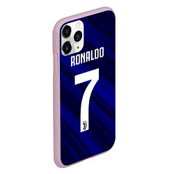 Чехол iPhone 11 Pro матовый Ronaldo 7: Blue Sport, цвет: 3D-розовый — фото 2