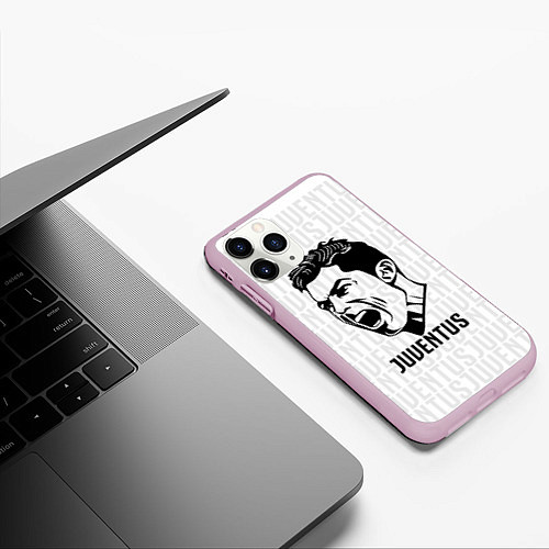 Чехол iPhone 11 Pro матовый Juve Ronaldo / 3D-Розовый – фото 3