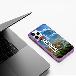 Чехол iPhone 11 Pro матовый Far Cry 4: Ice Mountains, цвет: 3D-фиолетовый — фото 2