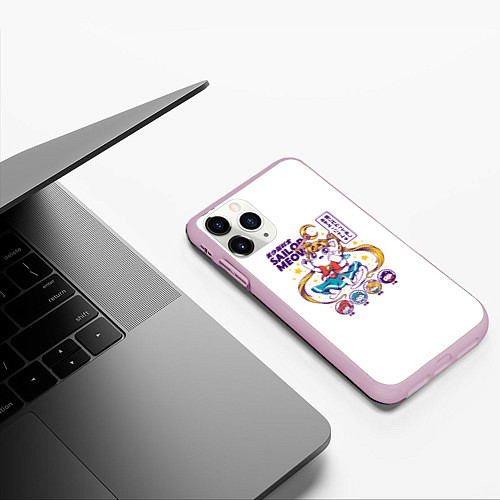 Чехол iPhone 11 Pro матовый Sailor Meow / 3D-Розовый – фото 3