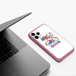 Чехол iPhone 11 Pro матовый Sailor Meow, цвет: 3D-малиновый — фото 2