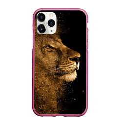Чехол iPhone 11 Pro матовый Песчаный лев, цвет: 3D-малиновый