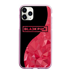 Чехол iPhone 11 Pro матовый Black Pink: Pink Polygons, цвет: 3D-розовый