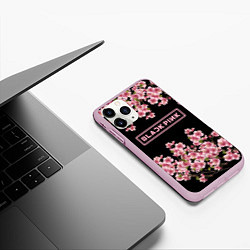 Чехол iPhone 11 Pro матовый Black Pink: Delicate Sakura, цвет: 3D-розовый — фото 2