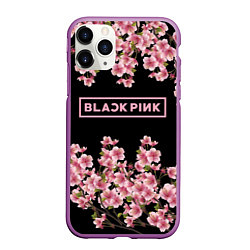 Чехол iPhone 11 Pro матовый Black Pink: Delicate Sakura, цвет: 3D-фиолетовый