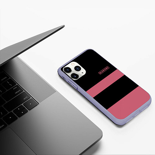 Чехол iPhone 11 Pro матовый Black Pink: Logo / 3D-Светло-сиреневый – фото 3