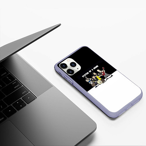 Чехол iPhone 11 Pro матовый System of a Down арт на группу / 3D-Светло-сиреневый – фото 3