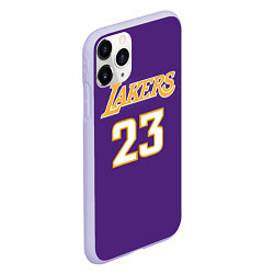 Чехол iPhone 11 Pro матовый NBA Lakers 23, цвет: 3D-светло-сиреневый — фото 2