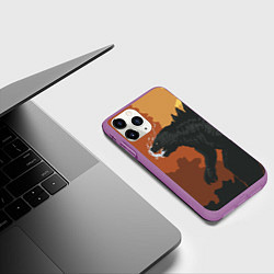 Чехол iPhone 11 Pro матовый Godzilla: Monster Smoke, цвет: 3D-фиолетовый — фото 2
