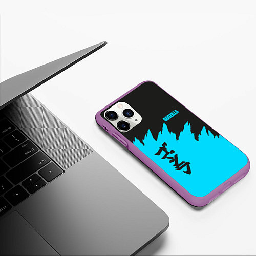Чехол iPhone 11 Pro матовый GODZILLA / 3D-Фиолетовый – фото 3