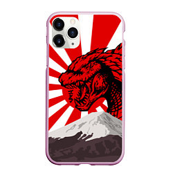 Чехол iPhone 11 Pro матовый Japanese Godzilla, цвет: 3D-розовый