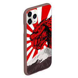 Чехол iPhone 11 Pro матовый Japanese Godzilla, цвет: 3D-коричневый — фото 2