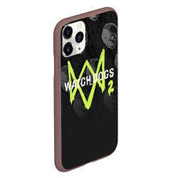 Чехол iPhone 11 Pro матовый Watch Dogs 2: Skulls Pattern, цвет: 3D-коричневый — фото 2