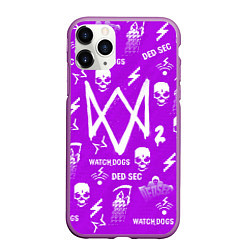 Чехол iPhone 11 Pro матовый Watch Dogs 2: Violet Pattern, цвет: 3D-фиолетовый