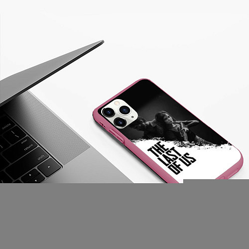 Чехол iPhone 11 Pro матовый The Last of Us: White & Black / 3D-Малиновый – фото 3