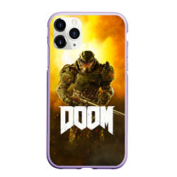 Чехол iPhone 11 Pro матовый DOOM: Soldier, цвет: 3D-светло-сиреневый