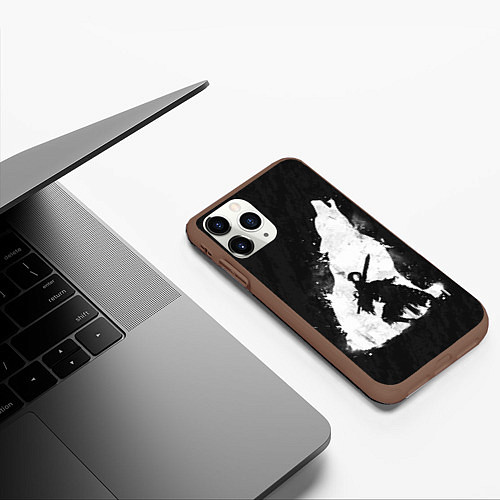 Чехол iPhone 11 Pro матовый Dark Souls: Howling Wolf / 3D-Коричневый – фото 3