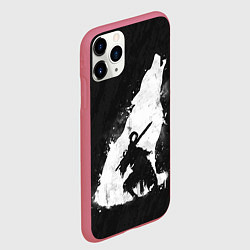 Чехол iPhone 11 Pro матовый Dark Souls: Howling Wolf, цвет: 3D-малиновый — фото 2