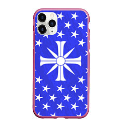 Чехол iPhone 11 Pro матовый Far Cry 5: Blue Cult Symbol, цвет: 3D-малиновый