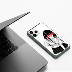 Чехол iPhone 11 Pro матовый Senpai Style, цвет: 3D-темно-зеленый — фото 2