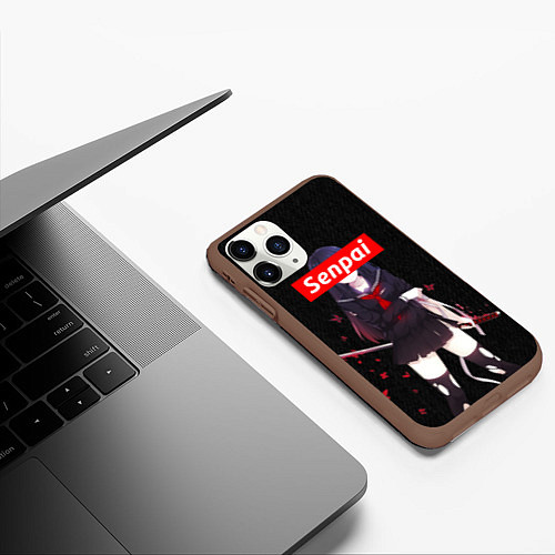 Чехол iPhone 11 Pro матовый Senpai Assassin / 3D-Коричневый – фото 3