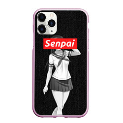 Чехол iPhone 11 Pro матовый Senpai: School Girl, цвет: 3D-розовый