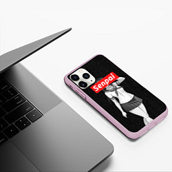 Чехол iPhone 11 Pro матовый Senpai: School Girl, цвет: 3D-розовый — фото 2