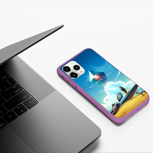 Чехол iPhone 11 Pro матовый No Man’s Sky: Atlas Rises / 3D-Фиолетовый – фото 3