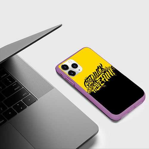 Чехол iPhone 11 Pro матовый GLHF: Yellow Style / 3D-Фиолетовый – фото 3