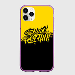 Чехол iPhone 11 Pro матовый GLHF: Yellow Style, цвет: 3D-фиолетовый