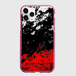 Чехол iPhone 11 Pro матовый Брызги красок, цвет: 3D-малиновый