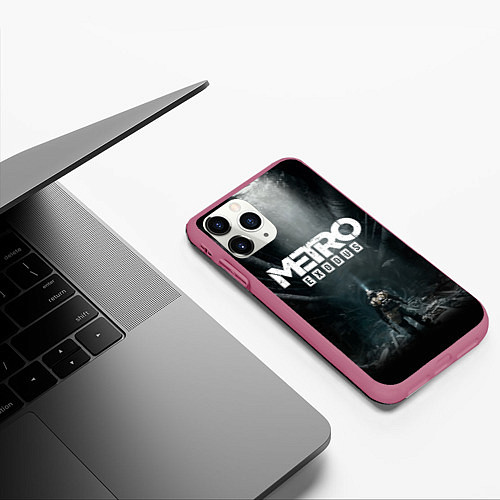 Чехол iPhone 11 Pro матовый Metro Exodus / 3D-Малиновый – фото 3