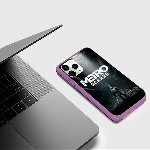 Чехол iPhone 11 Pro матовый Metro Exodus / 3D-Фиолетовый – фото 3