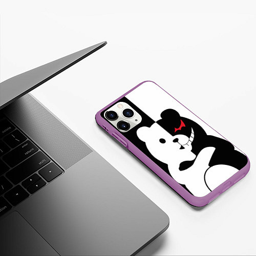 Чехол iPhone 11 Pro матовый Monokuma Drae / 3D-Фиолетовый – фото 3