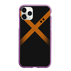 Чехол iPhone 11 Pro матовый KATSUKI BAKUGOU полосы, цвет: 3D-фиолетовый