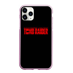 Чехол iPhone 11 Pro матовый Tomb Raider, цвет: 3D-розовый