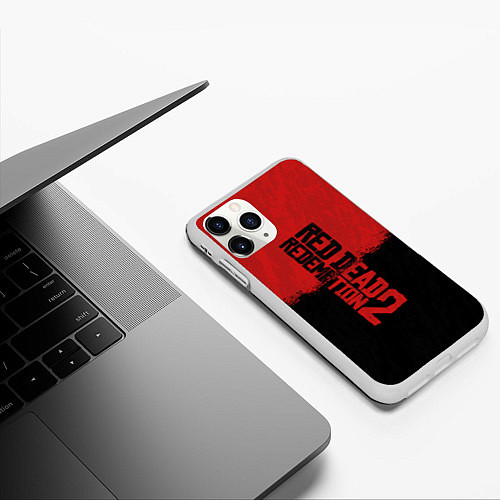 Чехол iPhone 11 Pro матовый RDD 2: Red & Black / 3D-Белый – фото 3