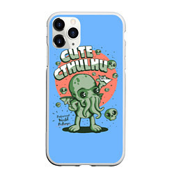 Чехол iPhone 11 Pro матовый Cute Cthulhu, цвет: 3D-белый