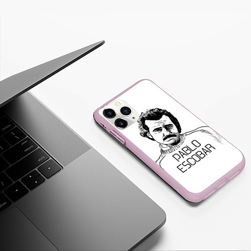 Чехол iPhone 11 Pro матовый Pablo Escobar / 3D-Розовый – фото 3