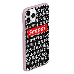 Чехол iPhone 11 Pro матовый Senpai Hieroglyphs, цвет: 3D-розовый — фото 2