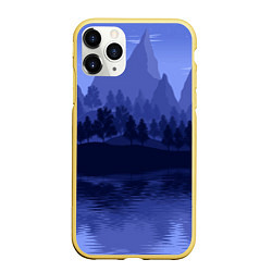 Чехол iPhone 11 Pro матовый Firewatch Mountains, цвет: 3D-желтый