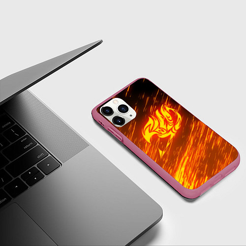 Чехол iPhone 11 Pro матовый NATSU DRAGNEEL / 3D-Малиновый – фото 3