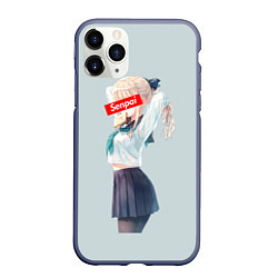 Чехол iPhone 11 Pro матовый Senpai School Girl, цвет: 3D-серый