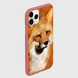 Чехол iPhone 11 Pro матовый Хитрая лисичка, цвет: 3D-малиновый — фото 2