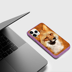 Чехол iPhone 11 Pro матовый Хитрая лисичка, цвет: 3D-фиолетовый — фото 2
