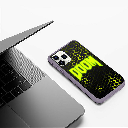 Чехол iPhone 11 Pro матовый DOOM: Acid Green / 3D-Серый – фото 3